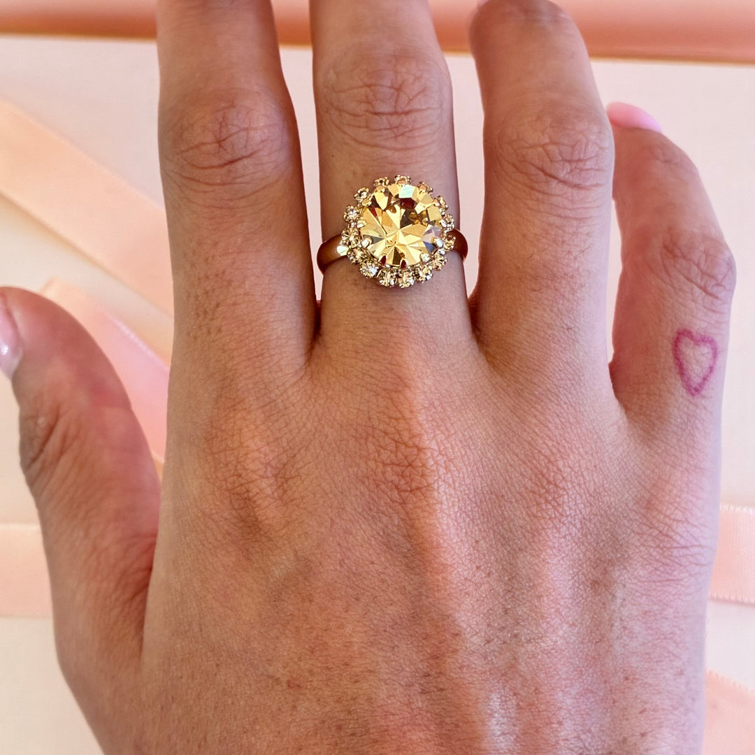 Bronze Swarovski crystals dainty round set