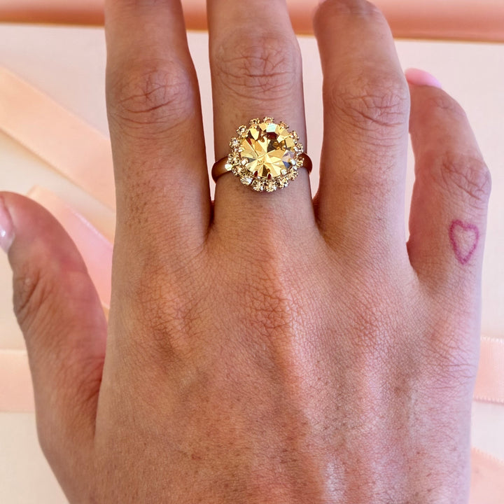 Bronze Swarovski crystals dainty round set