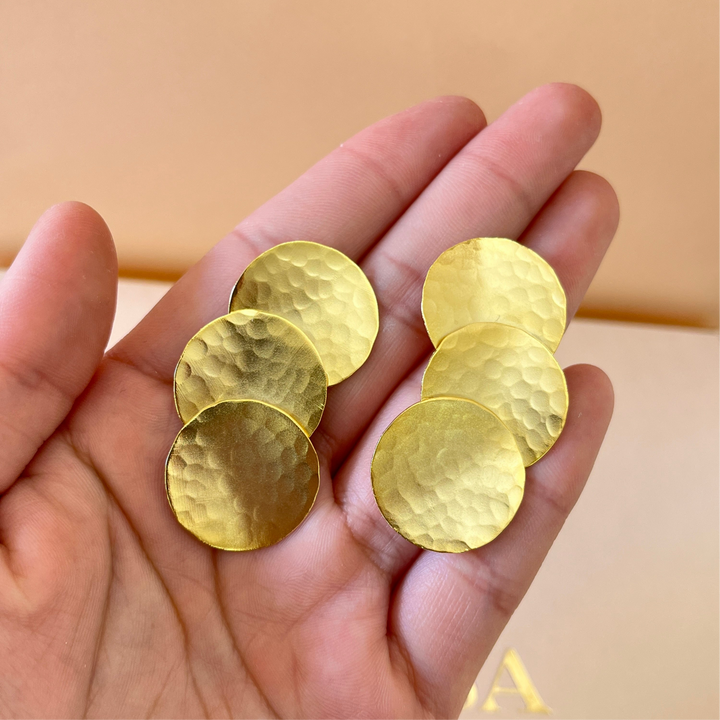 Gold discs handmade earrings