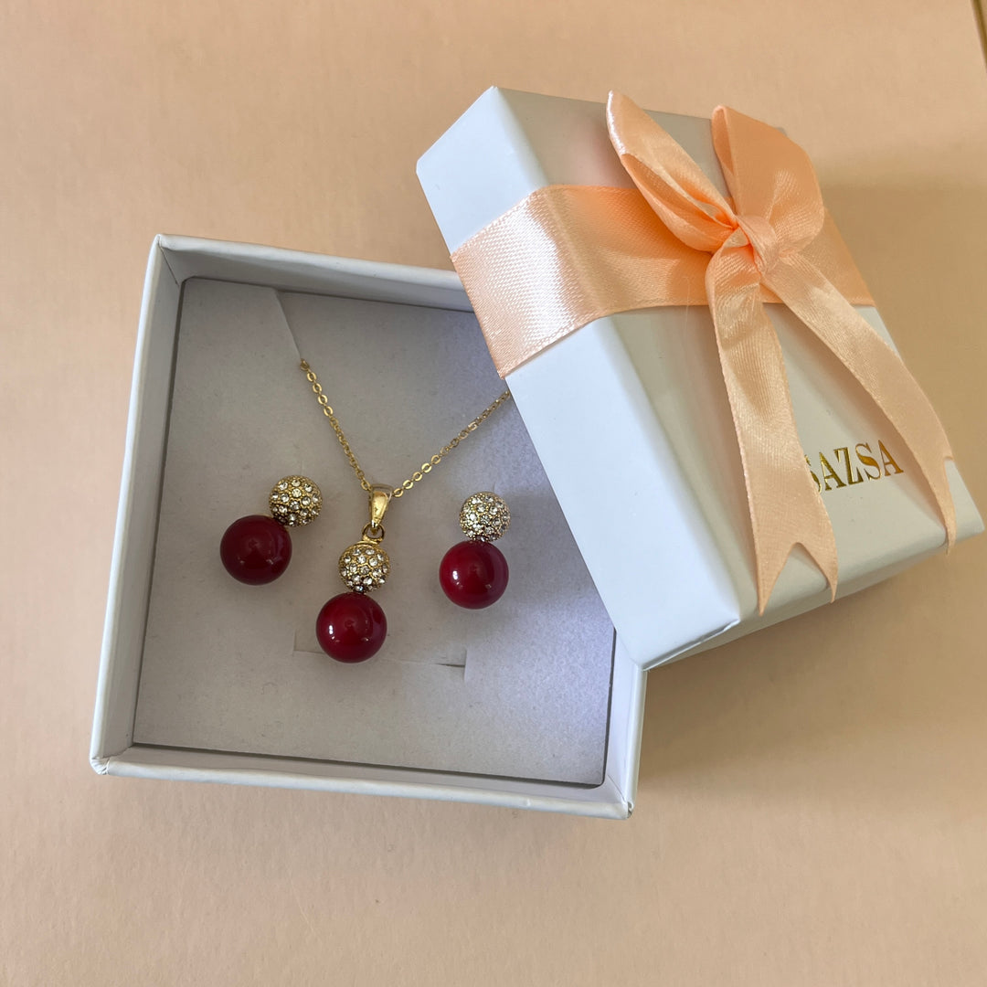 Red pearl ball set