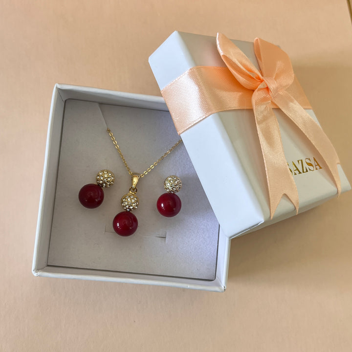 Red pearl ball set