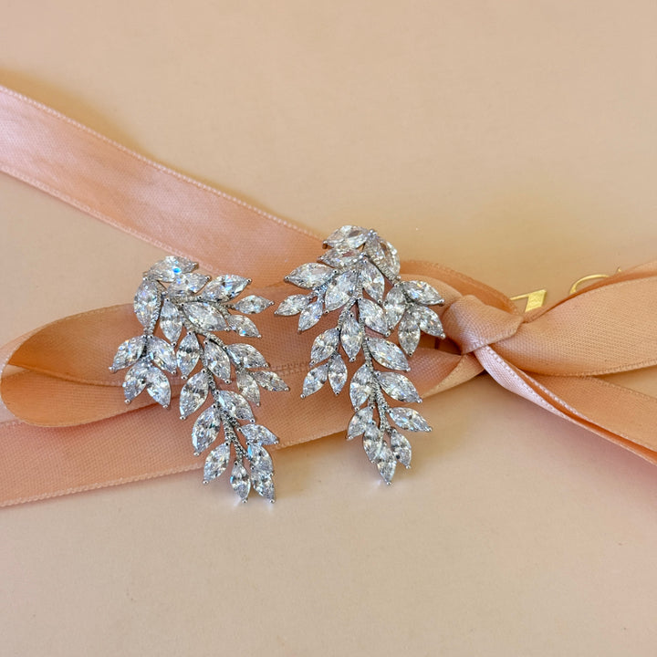 Chunky marquise silver earrings