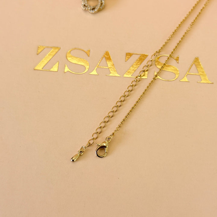 Zircone dainty twisted gold plated pendant