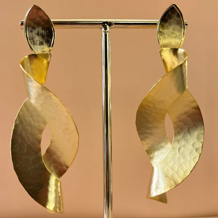 Twisted gold handmade earrings