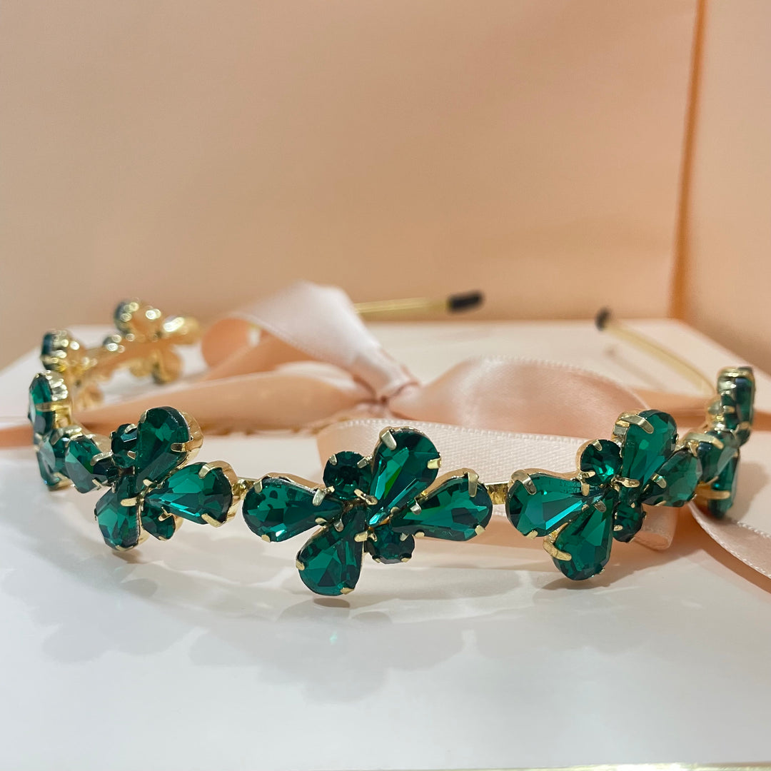 teardrop stone cluster headband