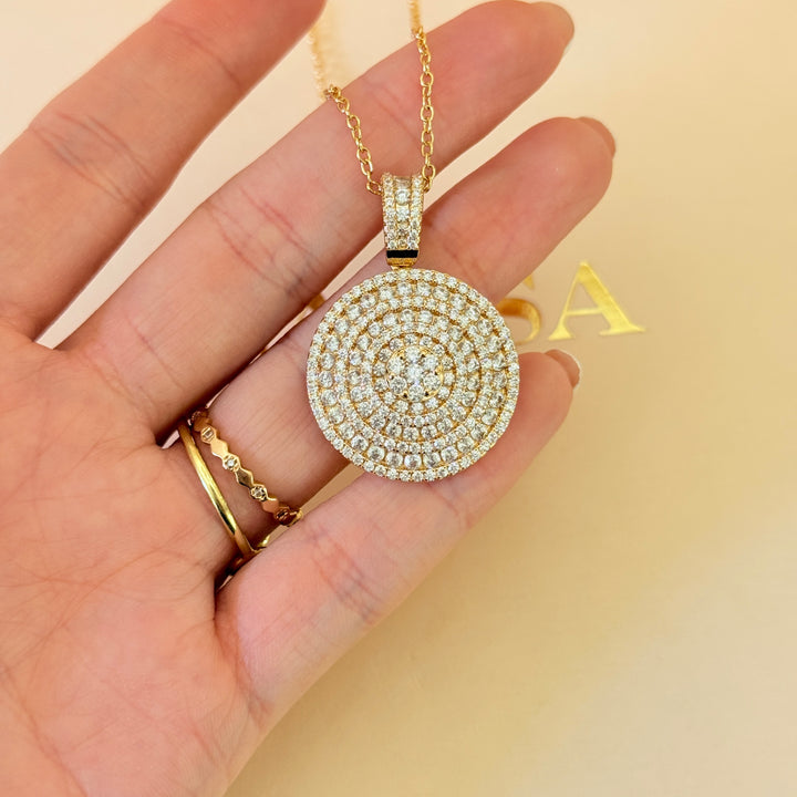 Round zircone gold plated set