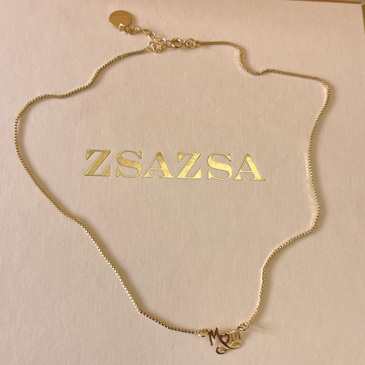 Mom & infinite gold plated necklace