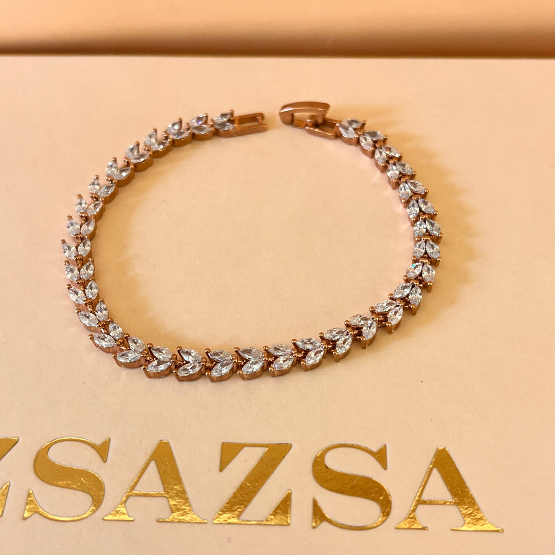 Marquise zircone rose gold plated bracelet
