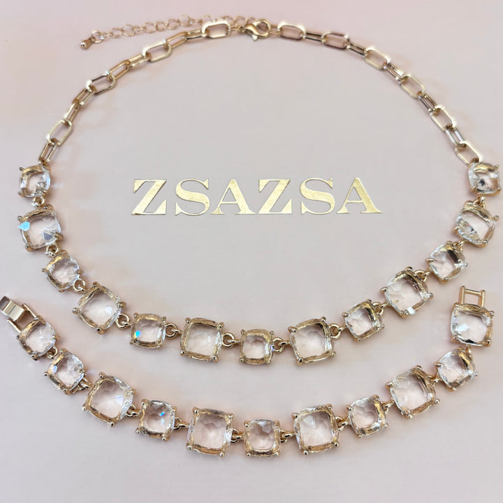 Rhinestone gold set