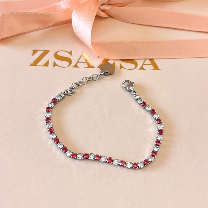 Fuchsia zircone bracelet