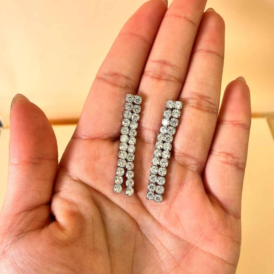 Double tennis zircone white gold plated set