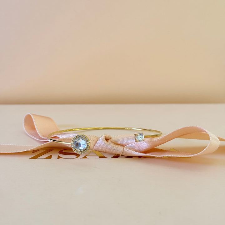 Zircone dainty gold plated bangle