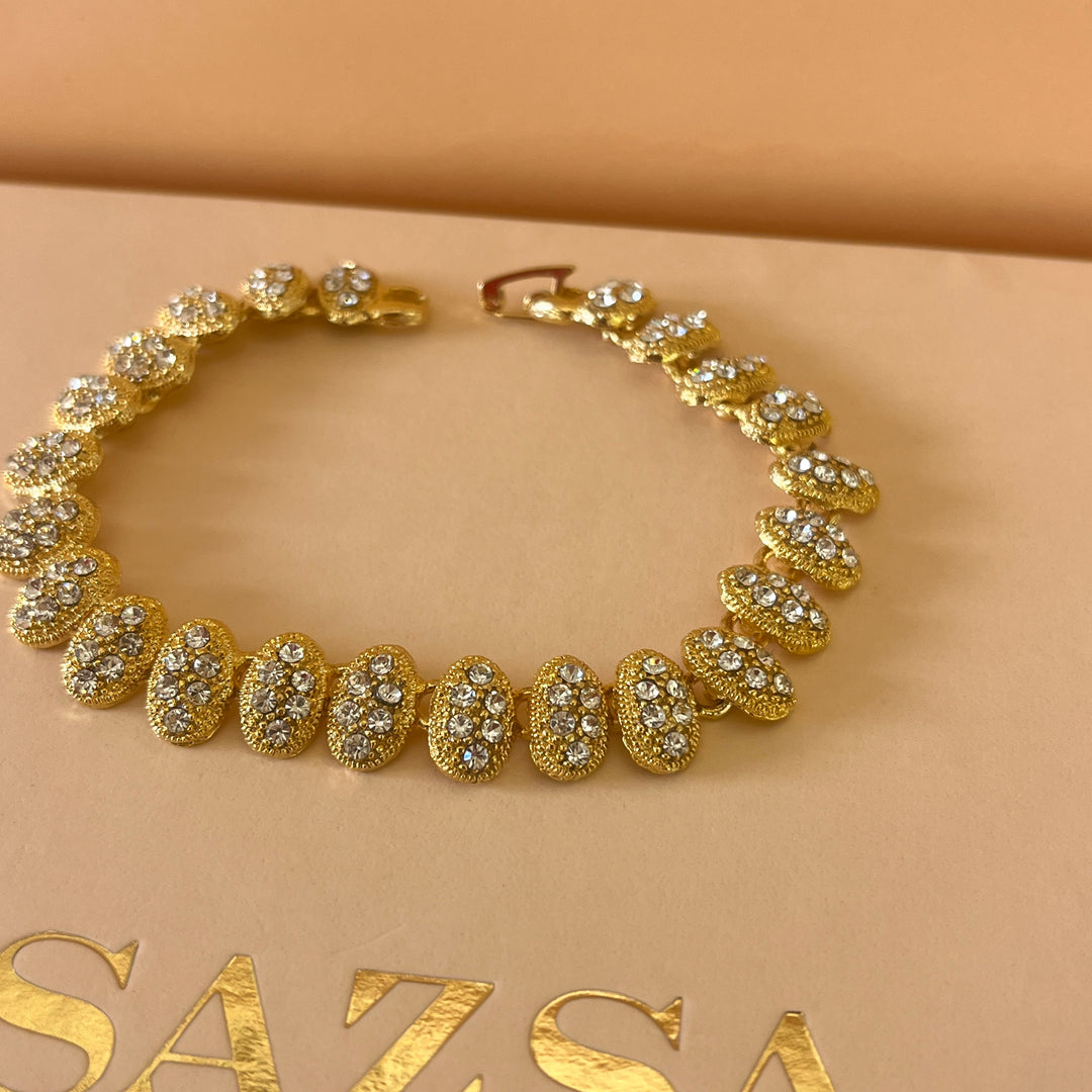 Swarovski crystals oval plated bracelet