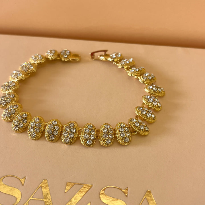 Swarovski crystals oval plated bracelet