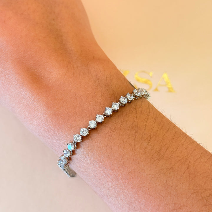Dainty tennis zircone silver bracelet