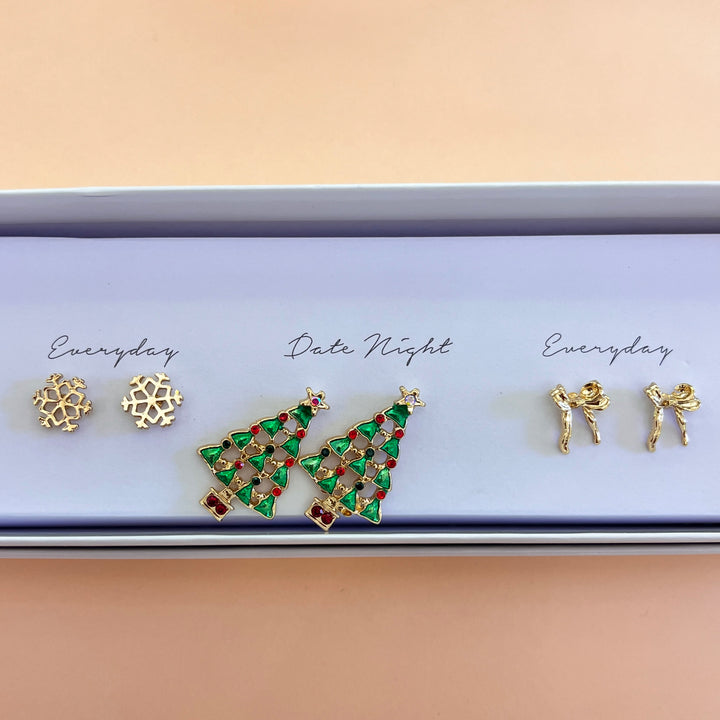 Christmas studs earrings box