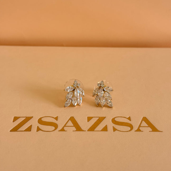 Marquise zircone gold plated earrings