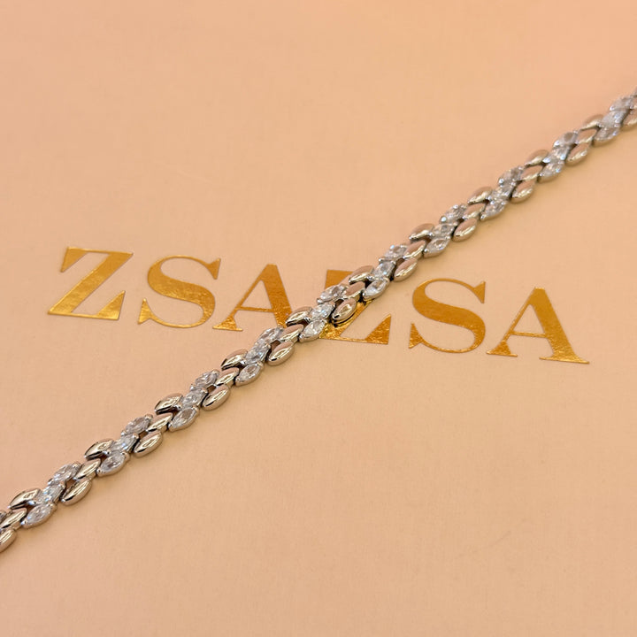 Marquise zircone Sterling silver bracelet