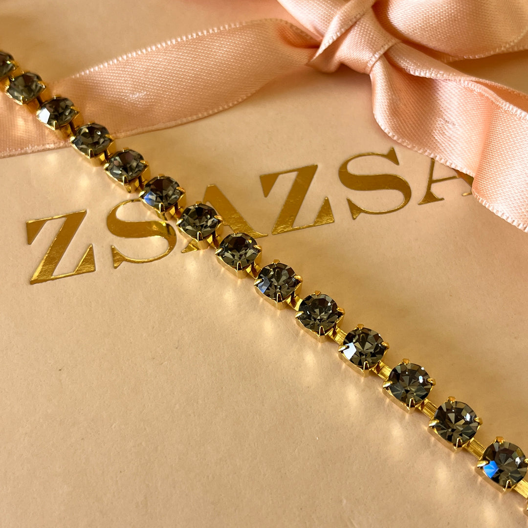 Grey preciosa crystals bracelet