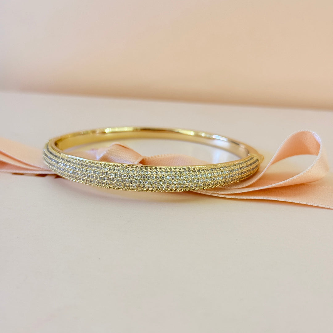 Zircone sparkling gold plated bangle