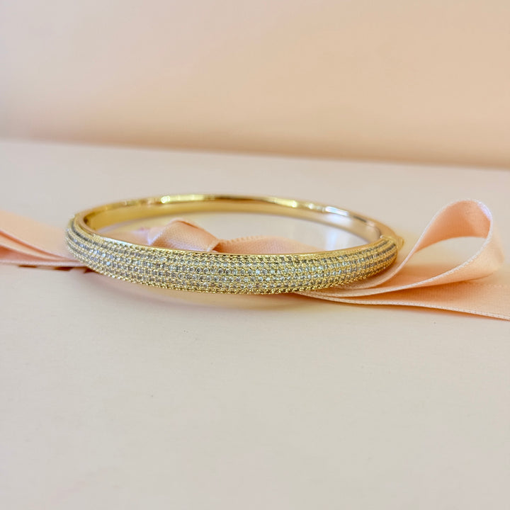 Zircone sparkling gold plated bangle