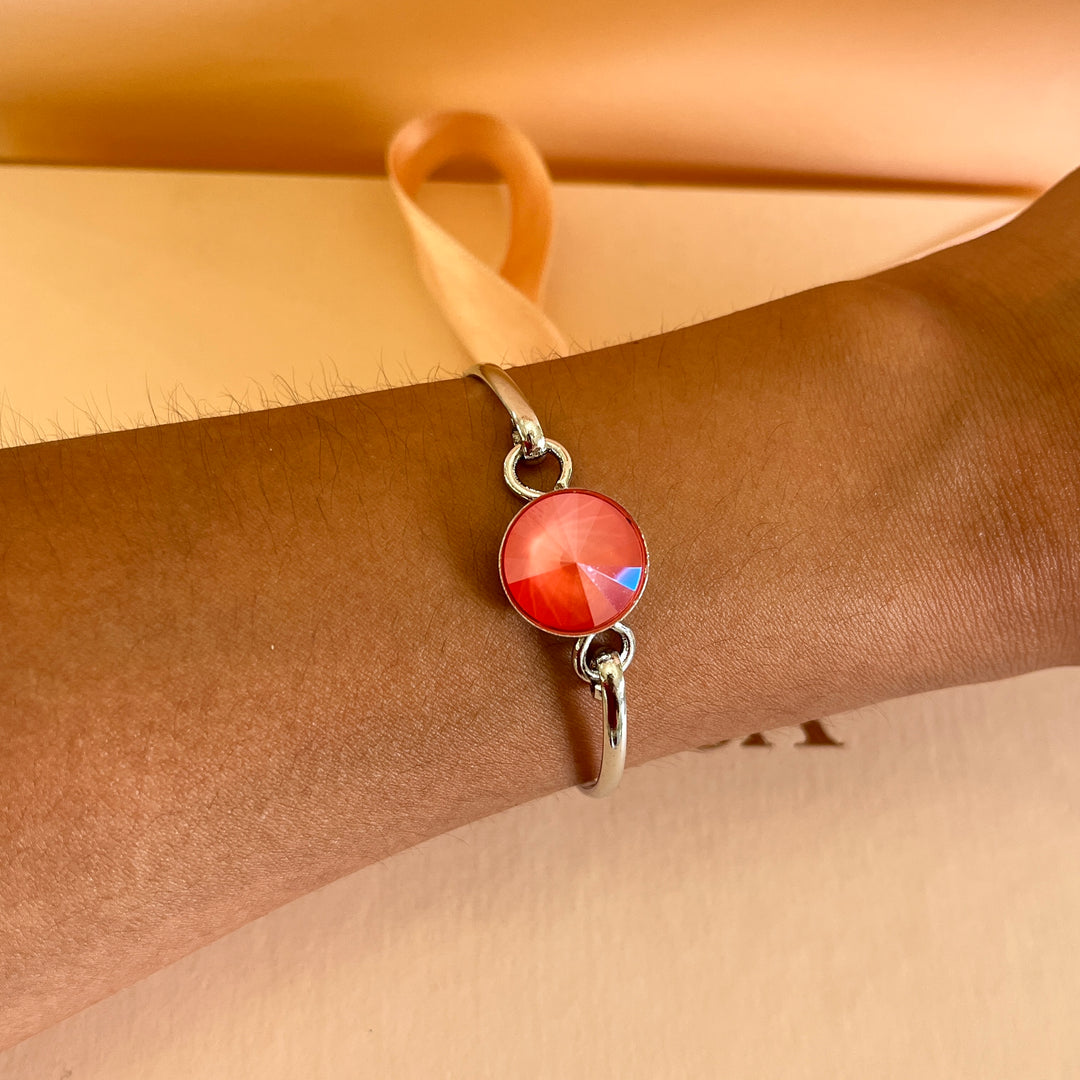 Coral Swarovski crystals set
