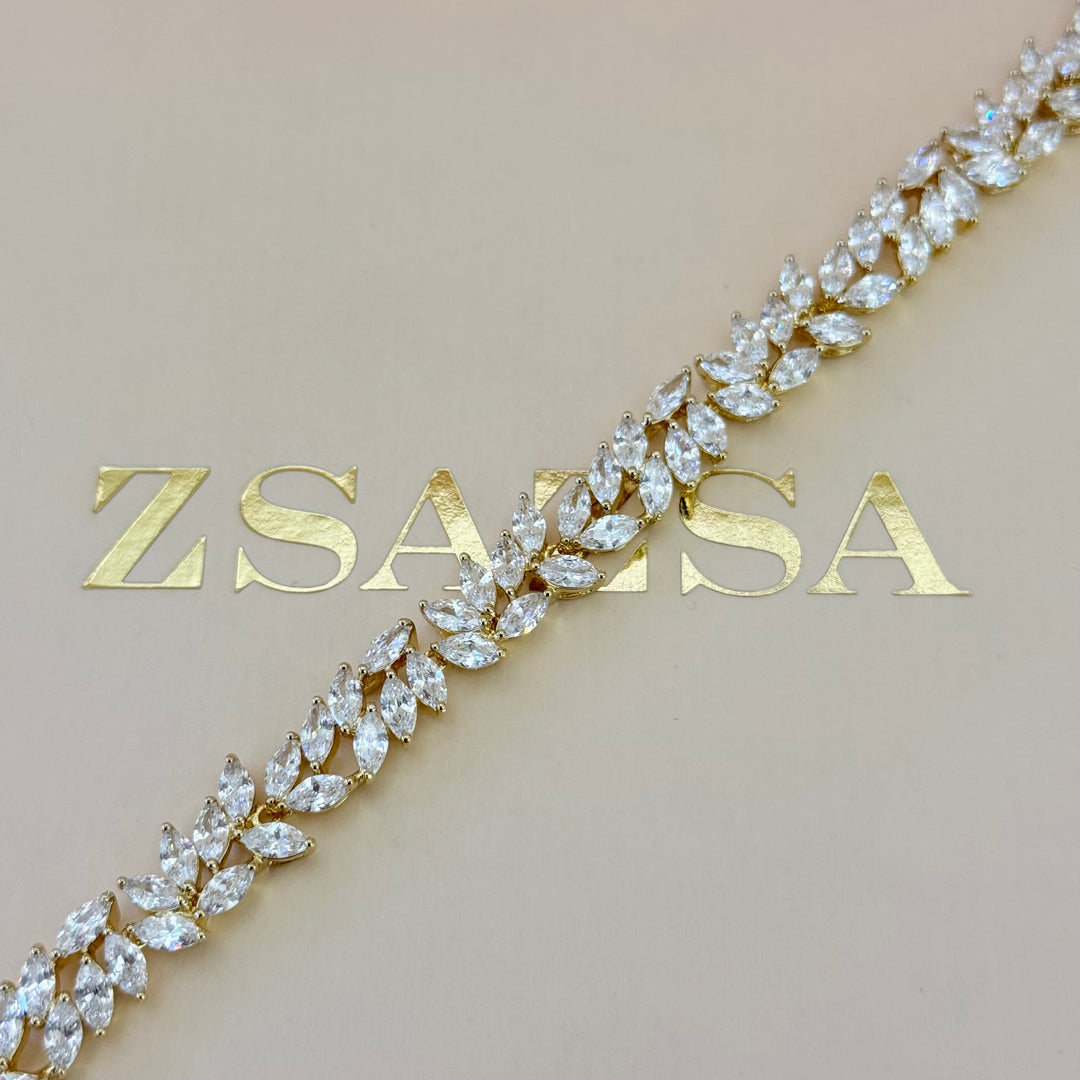 Marquise zircone gold plated set