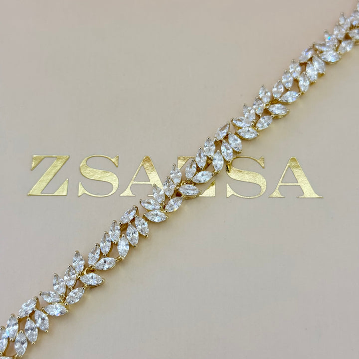 Marquise zircone gold plated set