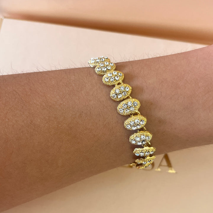 Swarovski crystals oval plated bracelet