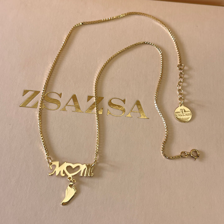 Mom gold plated necklace