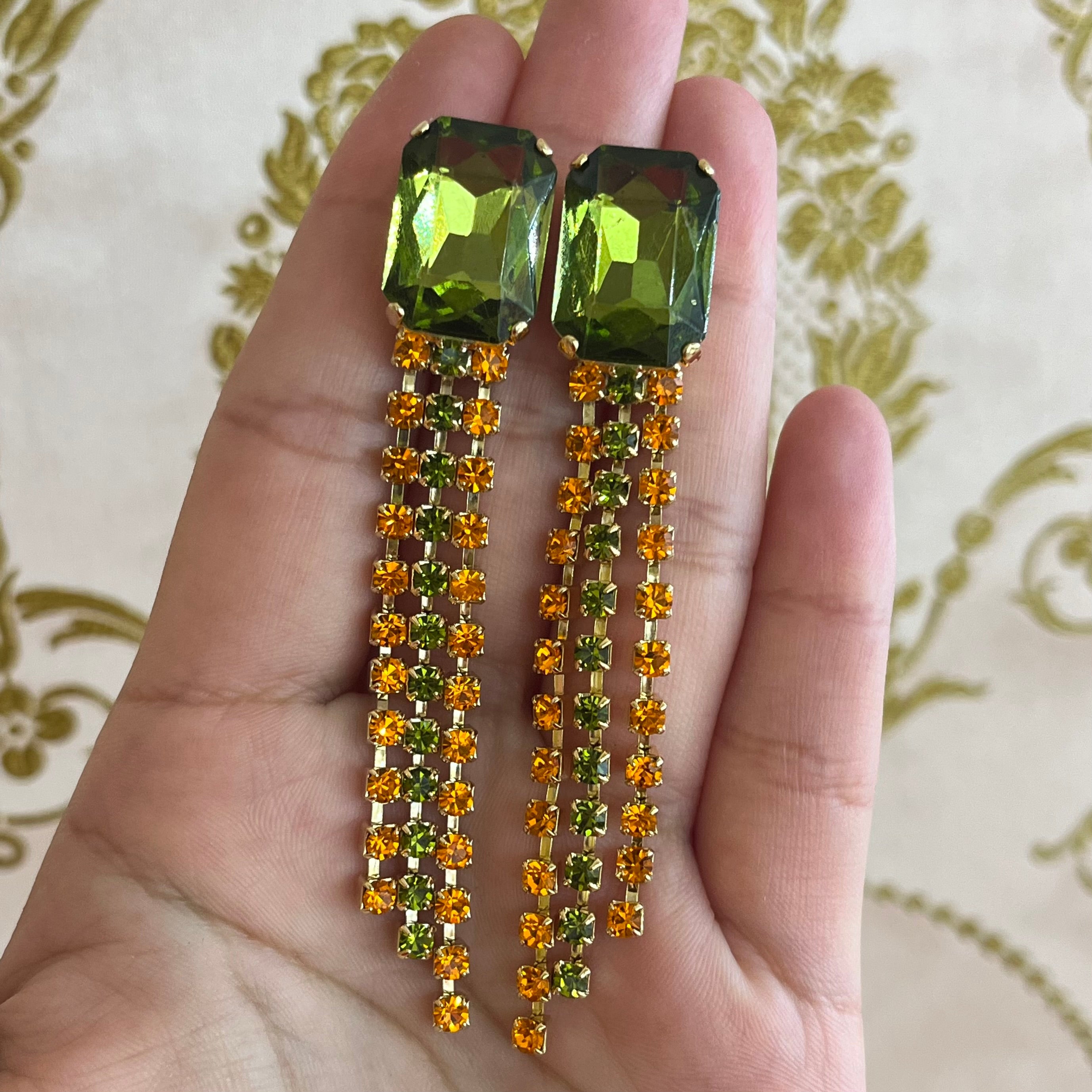 Fringe Swarovski crystals earrings