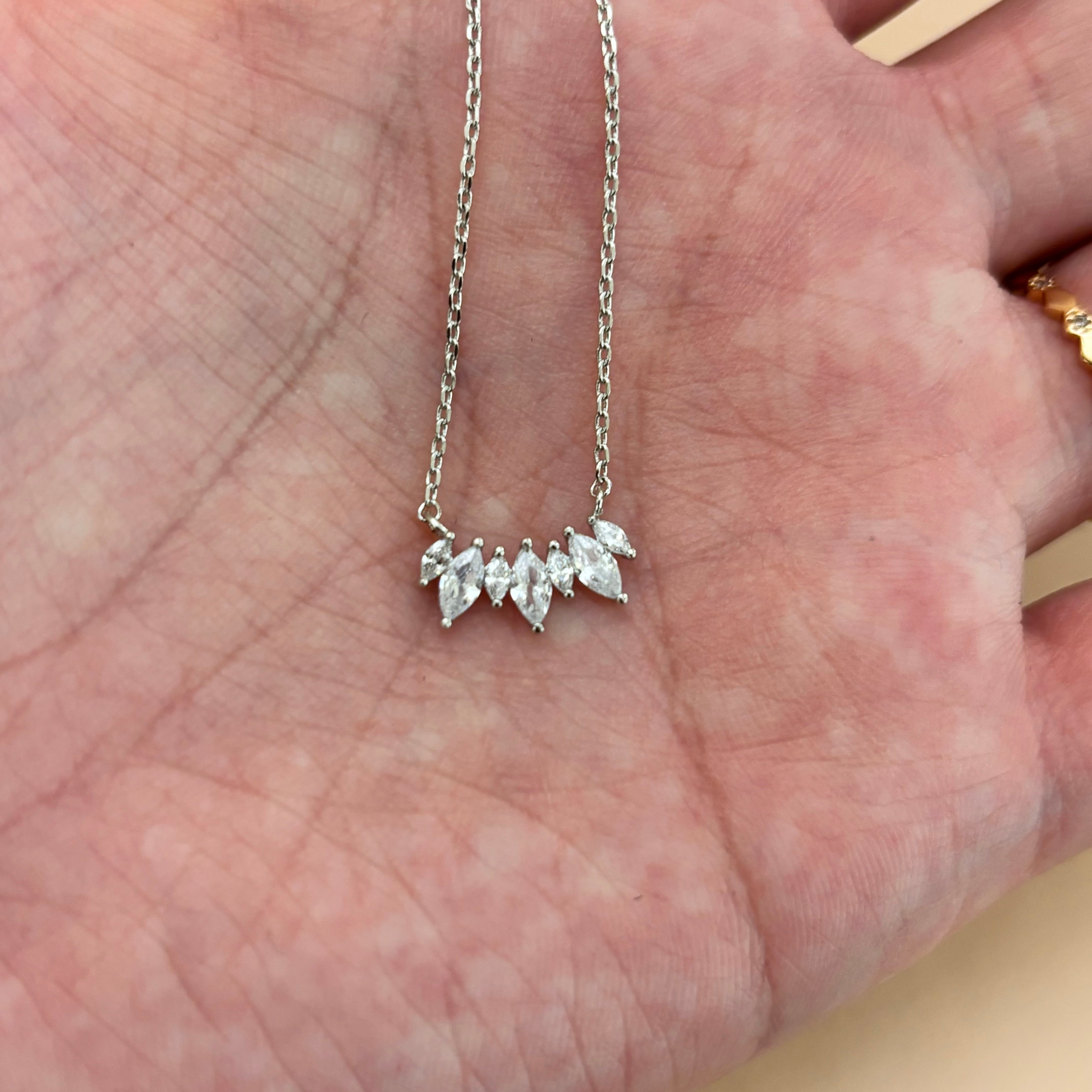 Dainty marquise necklace