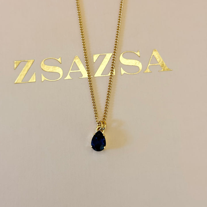 Dainty teardrop navy blue Swarovski crystals set