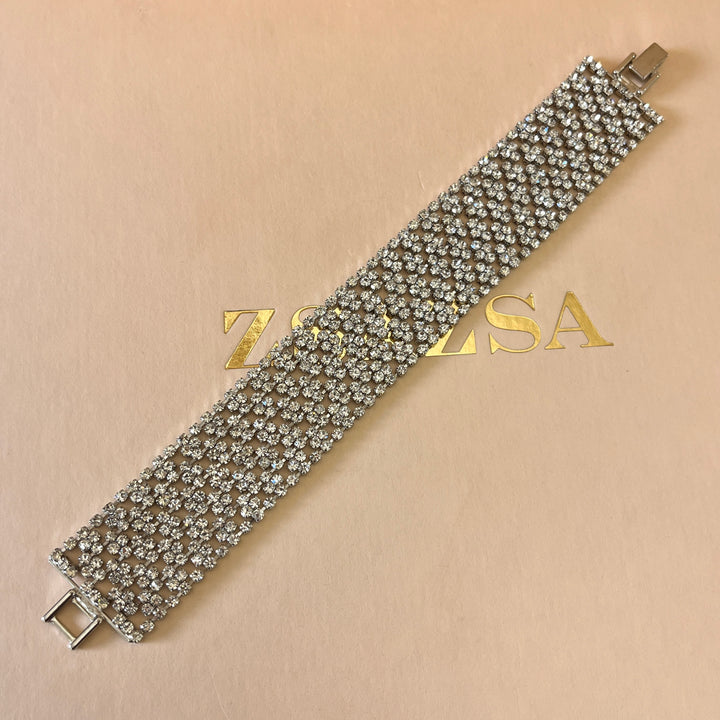Swarovski crystals white gold plated bracelet