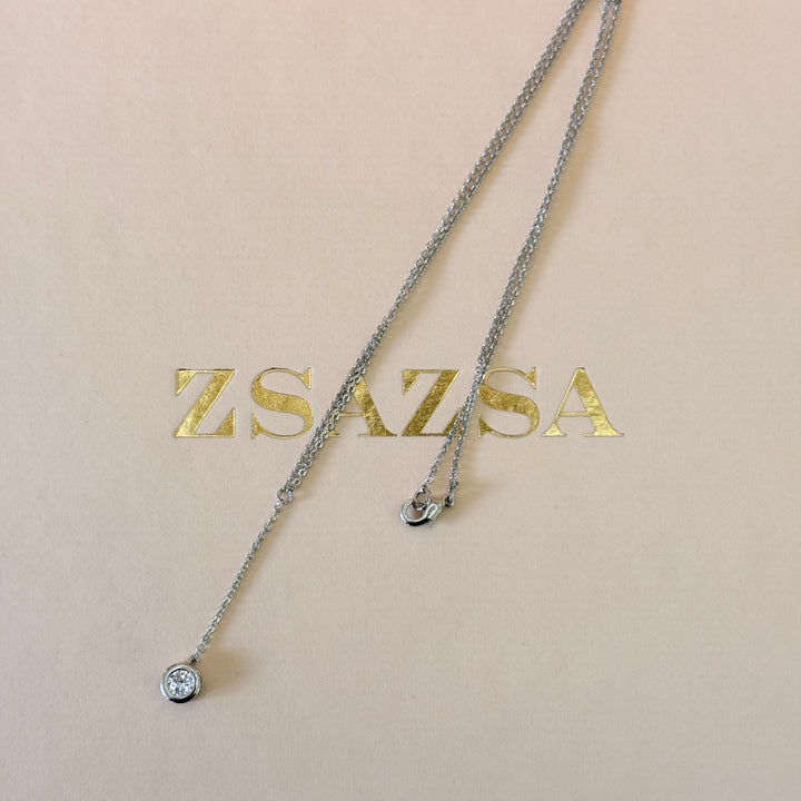 Solitaire zircone silver pendant