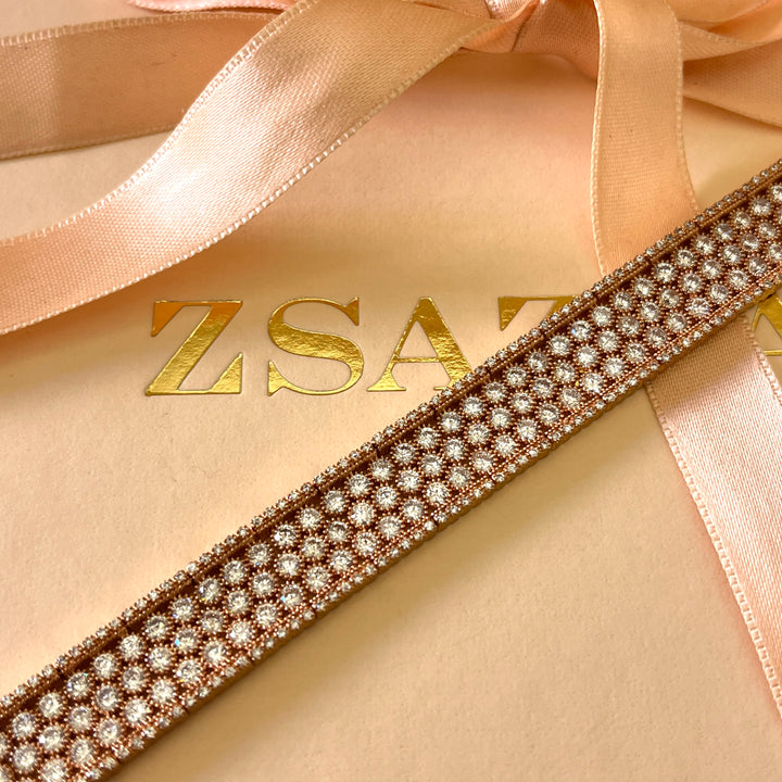 Stunning zircone shapes rose gold plated bracelet