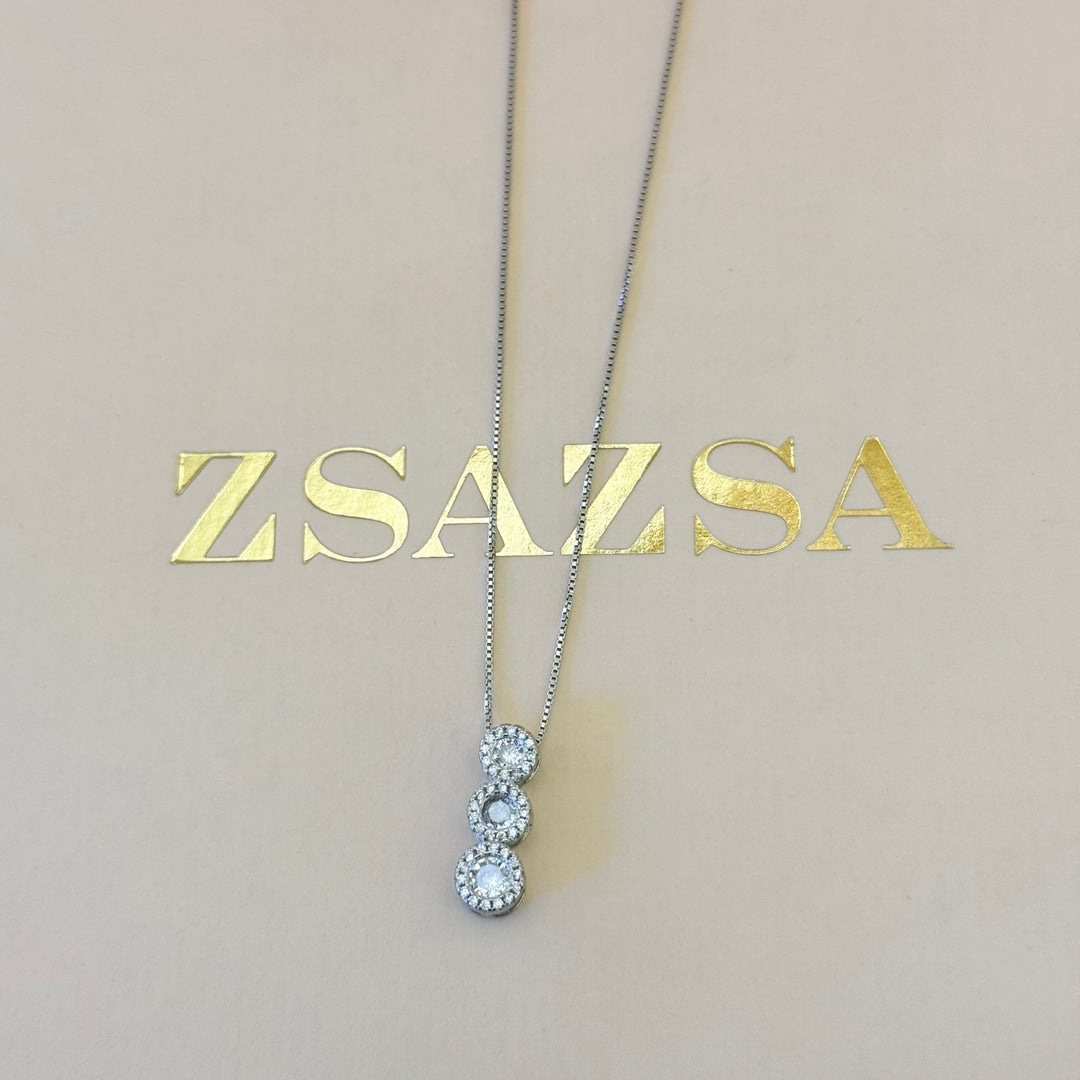 Dainty zircone sterling silver set