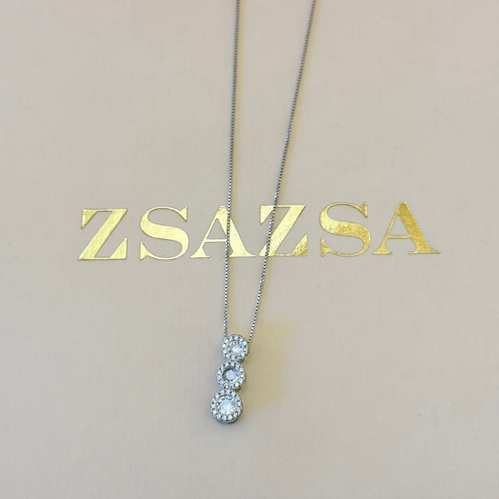 Dainty zircone sterling silver set