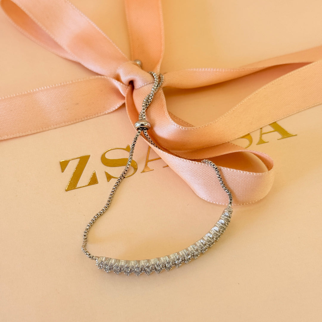 Marquise zircone silver choker set