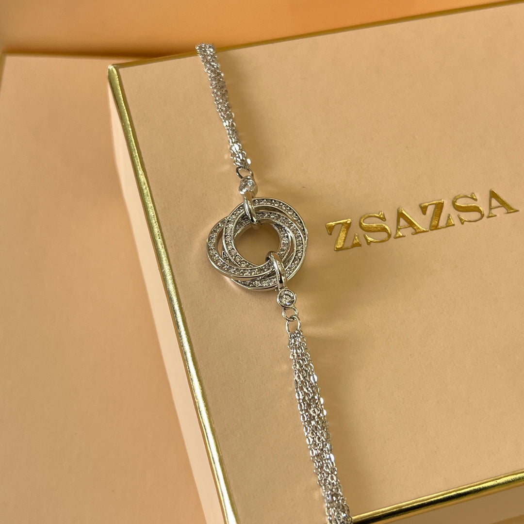 Silver zircone bracelets
