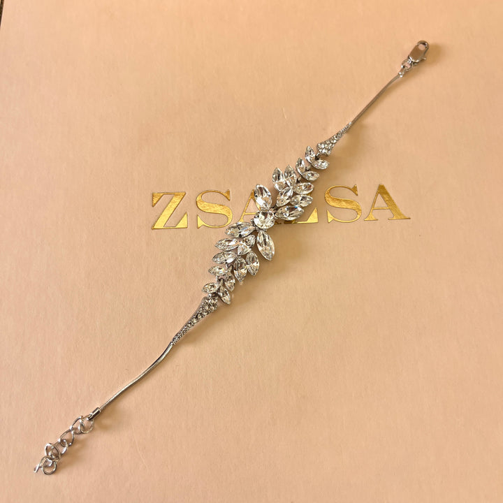 Swarovski crystals marquise white gold plated set