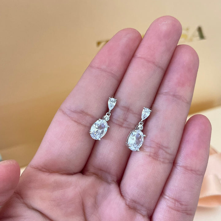 Silver zircone earrings