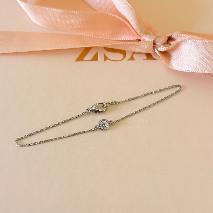Solitaire zircone silver bracelet