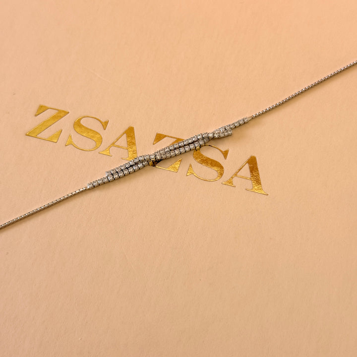 Dainty twisted zircone sterling silver bracelet
