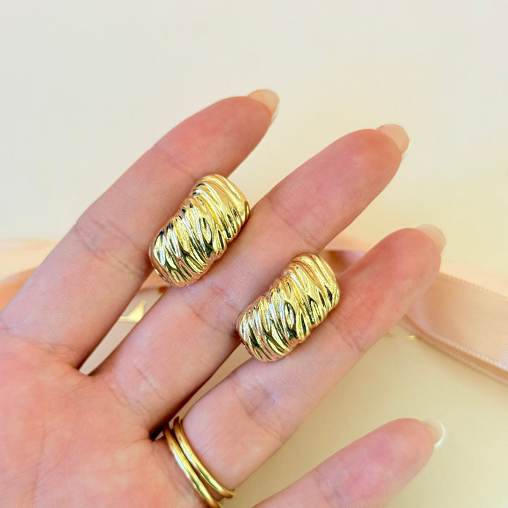 Plain half hoops gold plated clip on earrings
