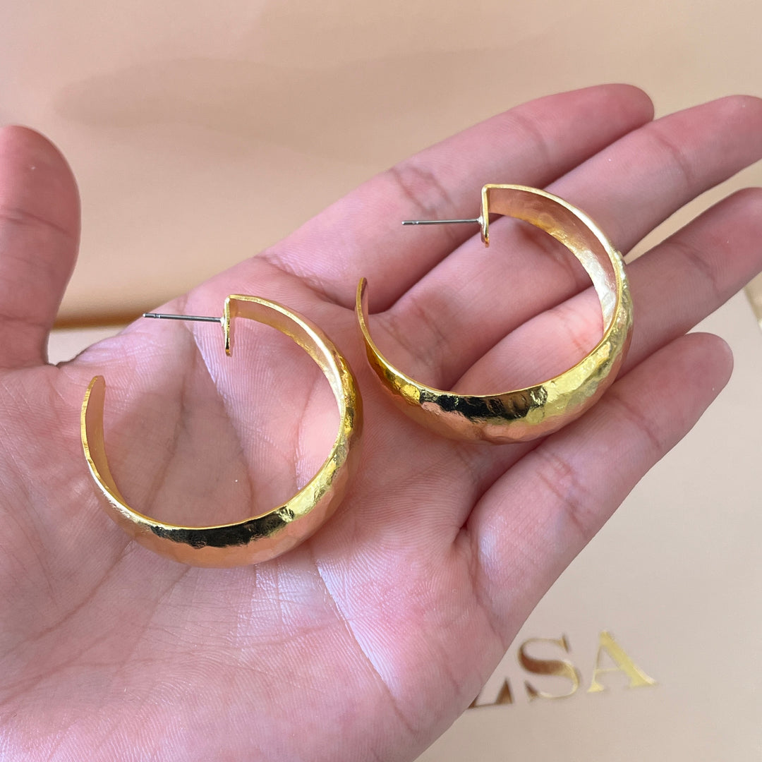 Gold handmade hoops