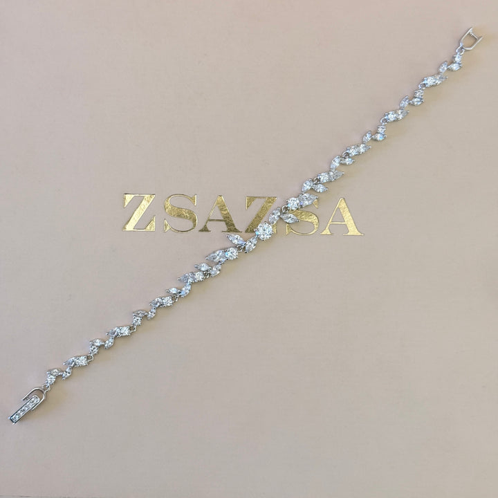 Marquise zircone silver set