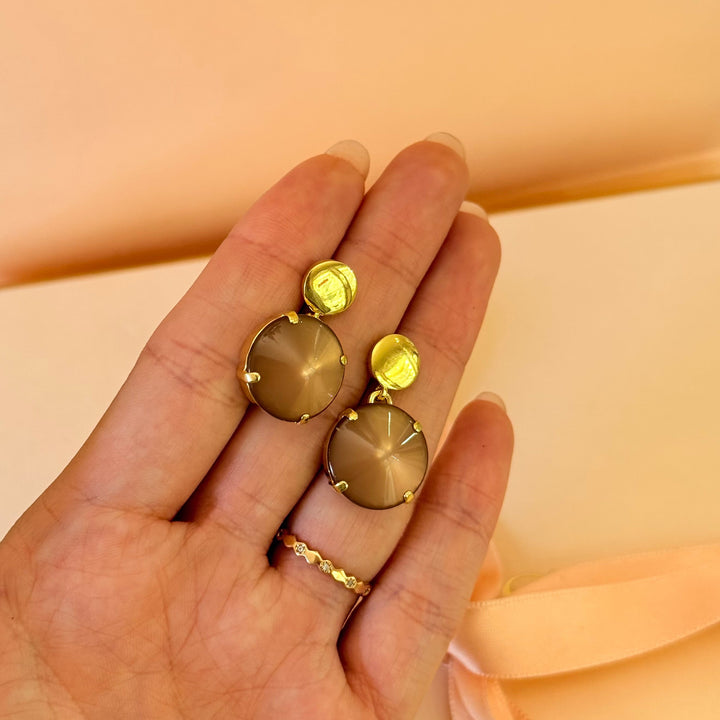 Bronze resin gold plated earrings
