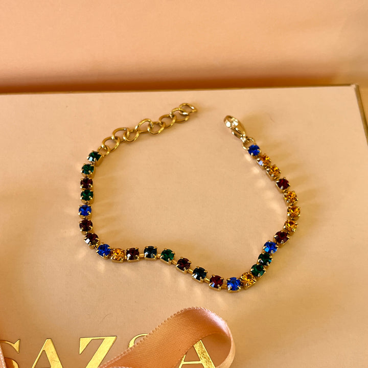 Multicolour Swarovski crystals bracelet