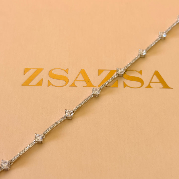 Dainty zircone sterling silver bracelet